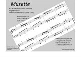 Musette aus dem Notenbüchlein von J.S.Bach, Notensatz zum Tutorial Klavier lernen für Anfänger 1-8